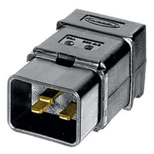 Hubbell Wiring Device-Kellems Straight Blade Plug, Non-NEMA, 20/16 A, 250V AC, 2 Pole, Screw Terminals, Grounded H320P - main